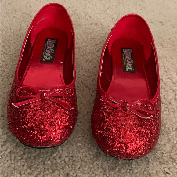 Funtasma Red Glitter Flats. - Picture 4 of 10